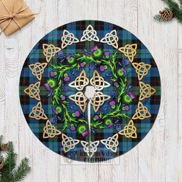 Tartan Vibes Clothing Guthrie Tartan Christmas Tree Skirt with Thistle Celtic Knot Style