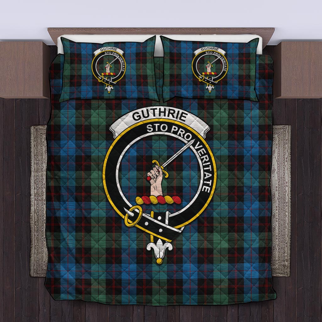 Guthrie Tartan Quilt Bed Set with Family Crest King - Tartan Vibes Clothing