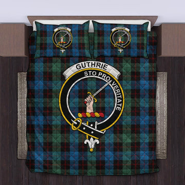 Guthrie Tartan Quilt Bed Set with Family Crest King - Tartan Vibes Clothing