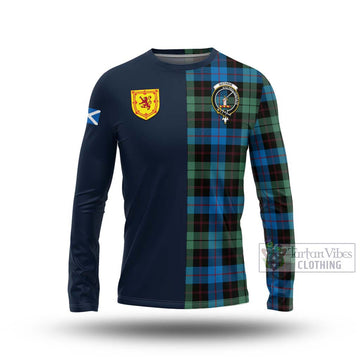 Guthrie Tartan Long Sleeve T-Shirt Alba with Scottish Lion Royal Arm Half Style Unisex - Tartan Vibes Clothing