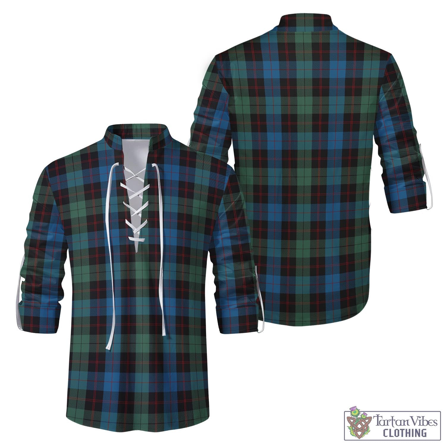 Guthrie Tartan Men's Scottish Traditional Jacobite Ghillie Kilt Shirt Men - Tartan Vibes Clothing