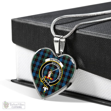 Guthrie Tartan Heart Necklace with Family Crest Luxury Necklace (Silver) No - Tartan Vibes Clothing