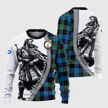 Guthrie Tartan Clan Crest Knitted Sweater with Highlander Warrior Celtic Style Unisex - Tartan Vibes Clothing