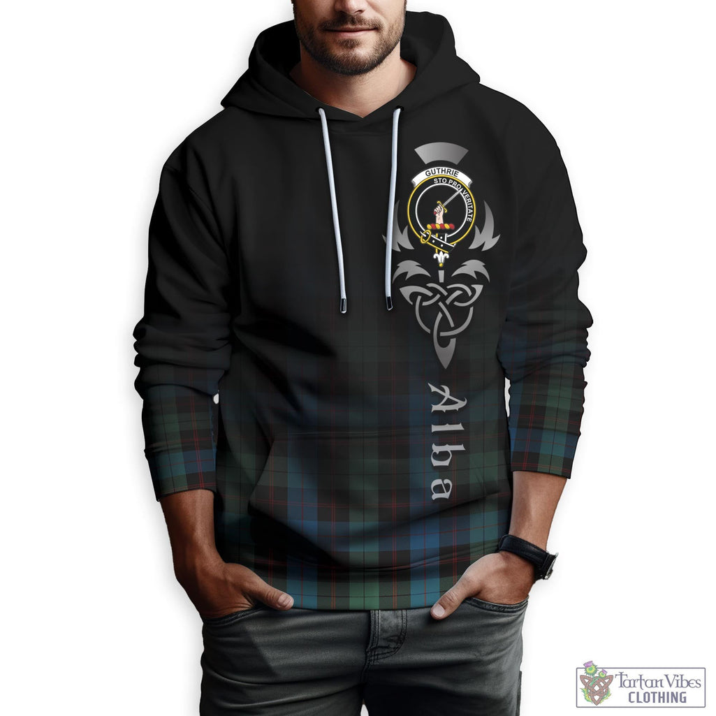 Guthrie Tartan Hoodie Featuring Alba Gu Brath Family Crest Celtic Inspired Zip Hoodie - Tartan Vibes Clothing