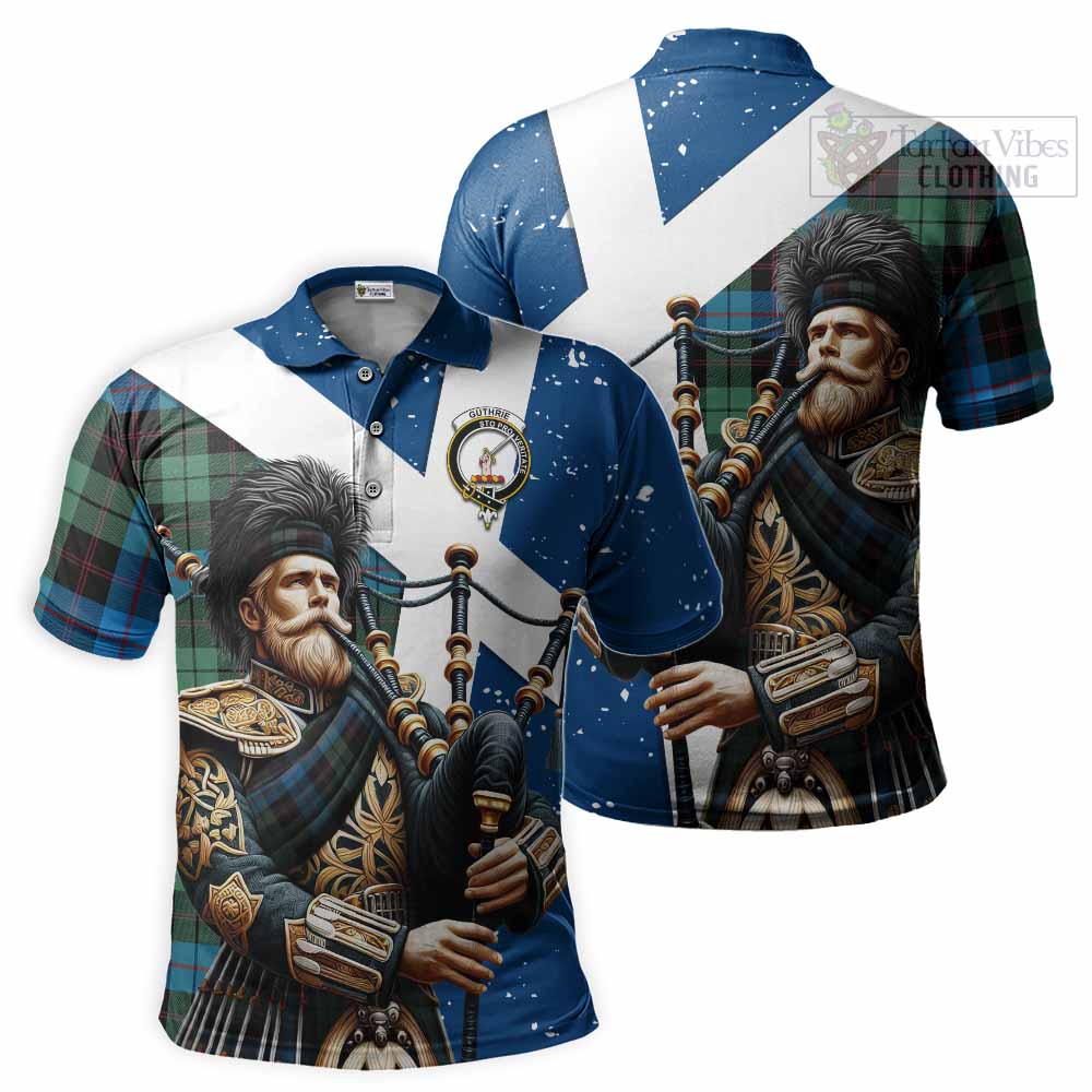Guthrie Tartan Polo Shirt with Family Crest Scottish Bagpiper Vibes Kid - Tartan Vibes Clothing