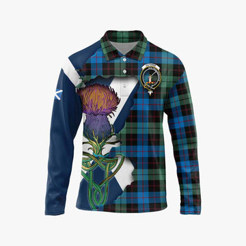 Tartan Vibes Clothing Guthrie Tartan Family Crest Long Sleeve Polo Shirt Scottish Thistle Celtic Inspired