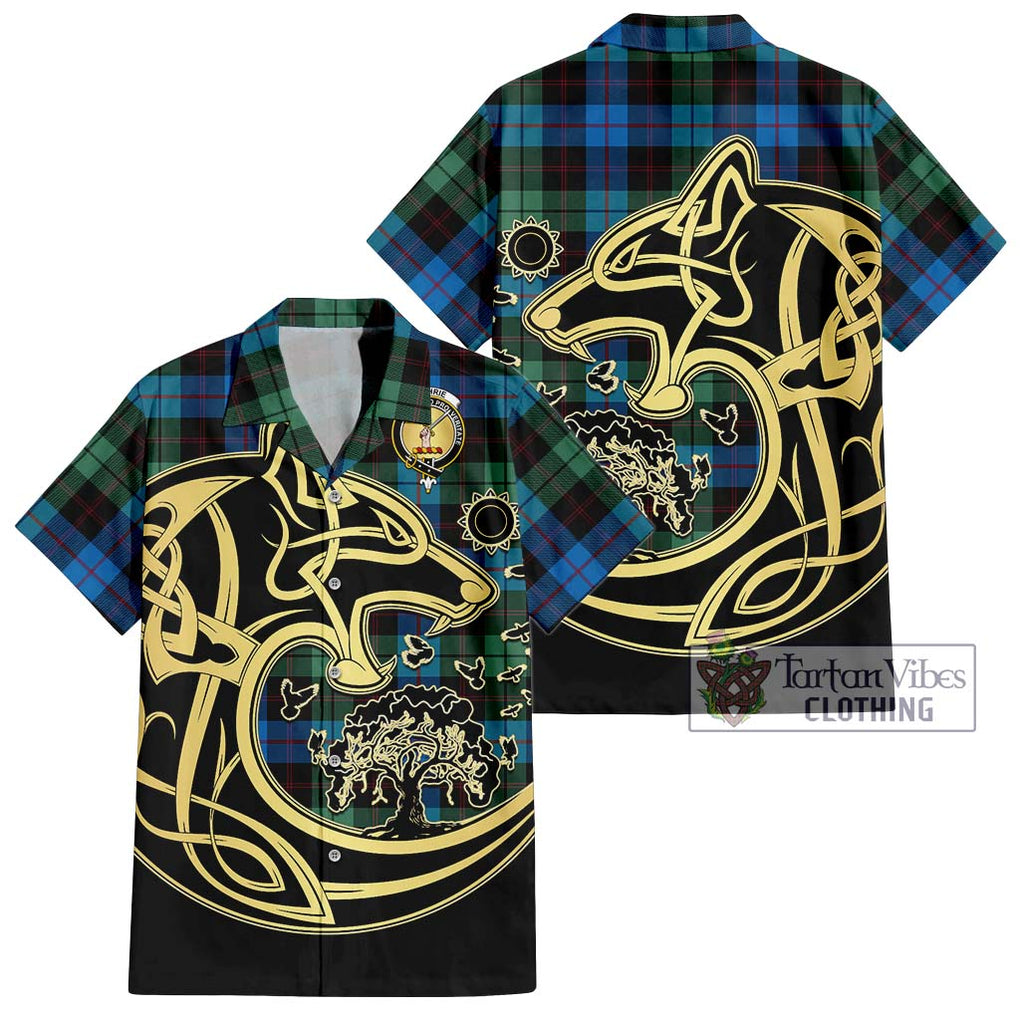 Guthrie Tartan Hawaiian Shirt with Family Crest Celtic Wolf Style Kid - Tartan Vibes Clothing