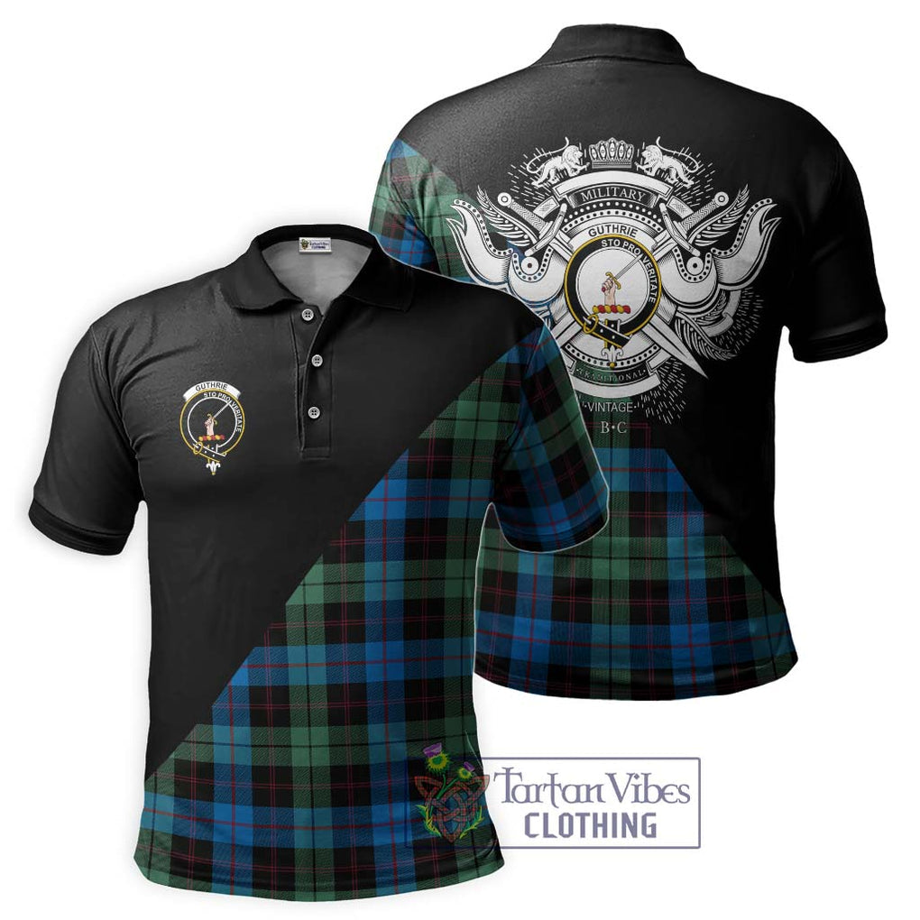 Guthrie Tartan Polo Shirt with Family Crest and Military Logo Style Kid - Tartan Vibes Clothing