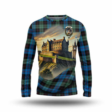 Guthrie Tartan Family Crest Long Sleeve T-Shirt with Scottish Ancient Castle Style Unisex - Tartan Vibes Clothing