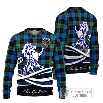 Guthrie Tartan Ugly Sweater with Alba Gu Brath Regal Lion Emblem Unisex - Tartan Vibes Clothing