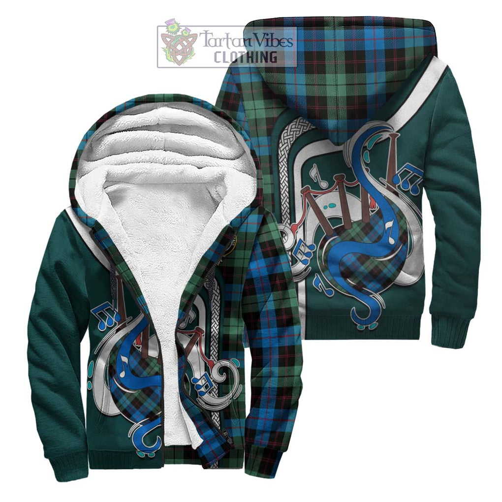 Guthrie Tartan Sherpa Hoodie with Epic Bagpipe Style Unisex S - Tartanvibesclothing Shop