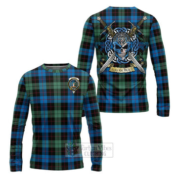 Guthrie Tartan Long Sleeve T-Shirt with Family Crest Celtic Skull Style Unisex - Tartan Vibes Clothing