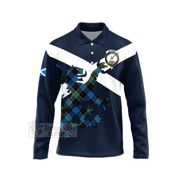 Guthrie Tartan Lion Rampant Long Sleeve Polo Shirt Proudly Display Your Heritage with Alba Gu Brath and Clan Name Unisex - Tartan Vibes Clothing