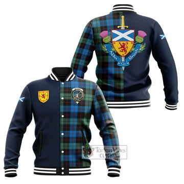 Guthrie Tartan Baseball Jacket Alba with Scottish Lion Royal Arm Half Style Unisex - Tartan Vibes Clothing