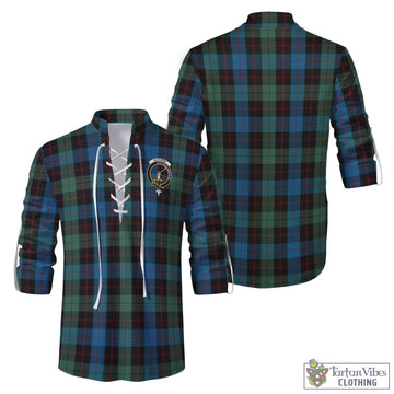 Guthrie Tartan Men's Scottish Traditional Jacobite Ghillie Kilt Shirt with Family Crest Men - Tartan Vibes Clothing