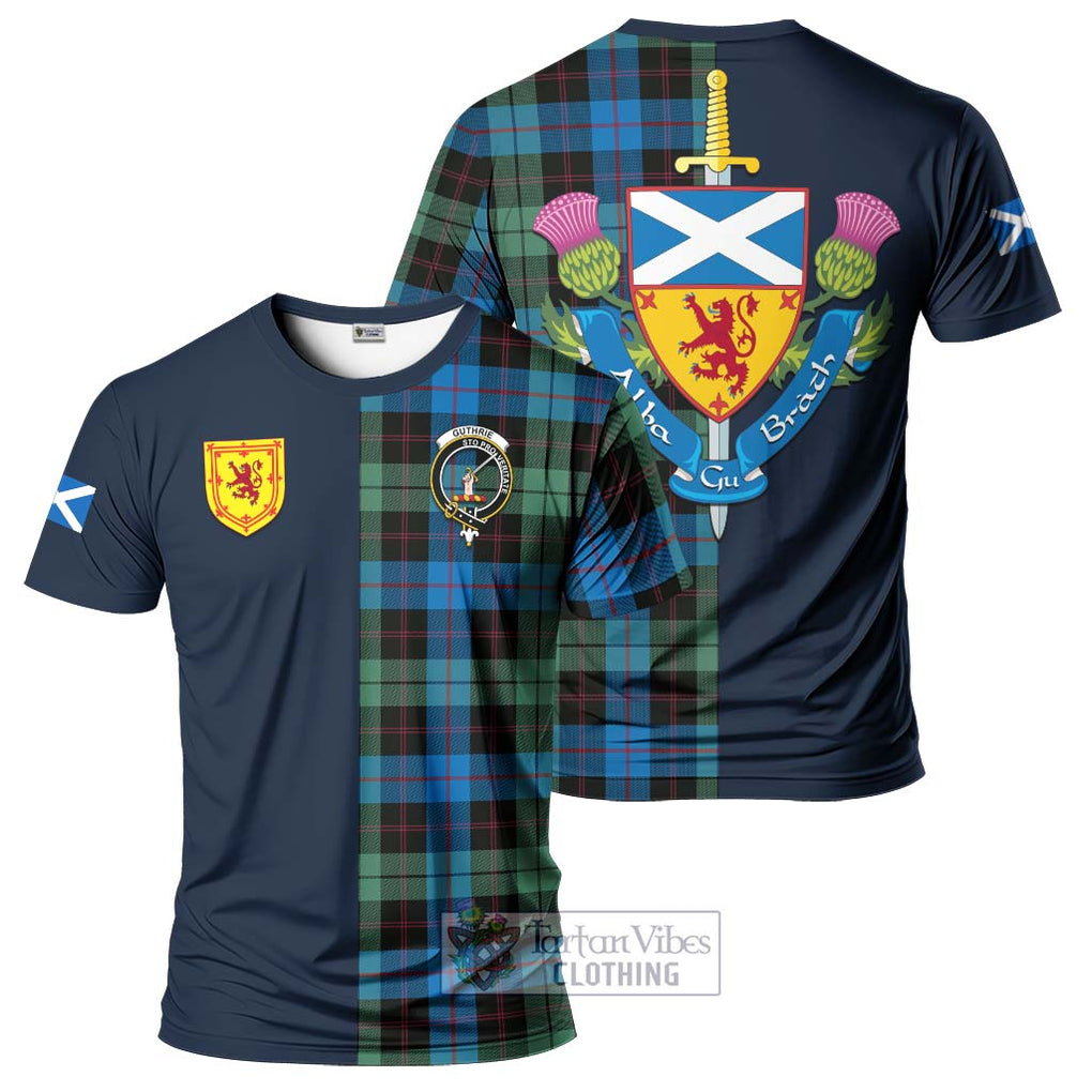 Guthrie Tartan T-Shirt Alba with Scottish Lion Royal Arm Half Style Kid's Shirt - Tartan Vibes Clothing