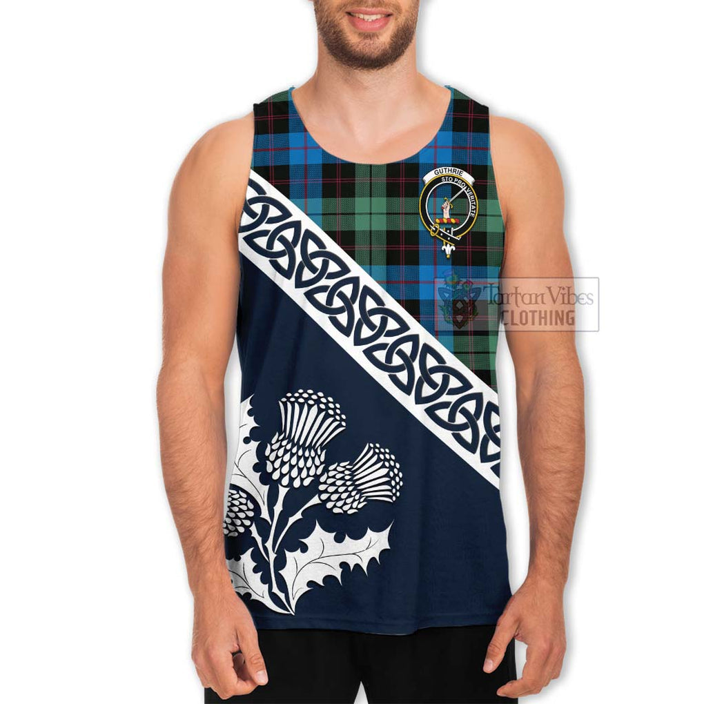 Guthrie Tartan Men's Tank Top Featuring Thistle and Scotland Map Men - Tartan Vibes Clothing