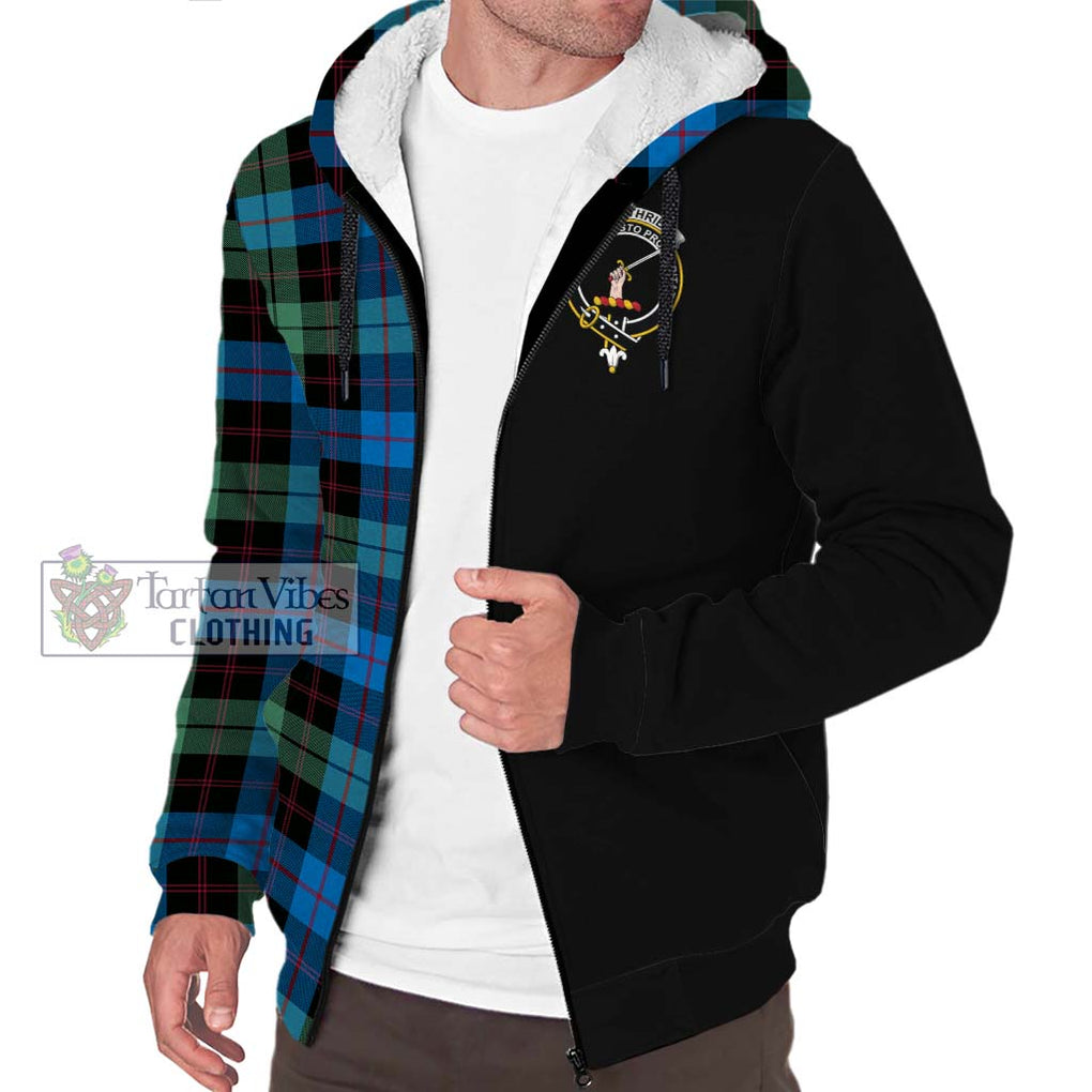 Guthrie Tartan Sherpa Hoodie with Family Crest and Half Of Me Style Unisex S - Tartanvibesclothing Shop