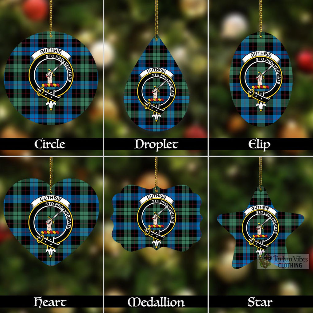 Guthrie Tartan Christmas Aluminium Ornament with Family Crest Aluminium - Tartan Vibes Clothing