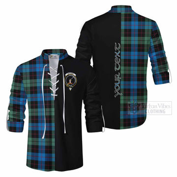 Guthrie Tartan Ghillie Kilt Shirt with Family Crest and Half Of Me Style Men - Tartan Vibes Clothing