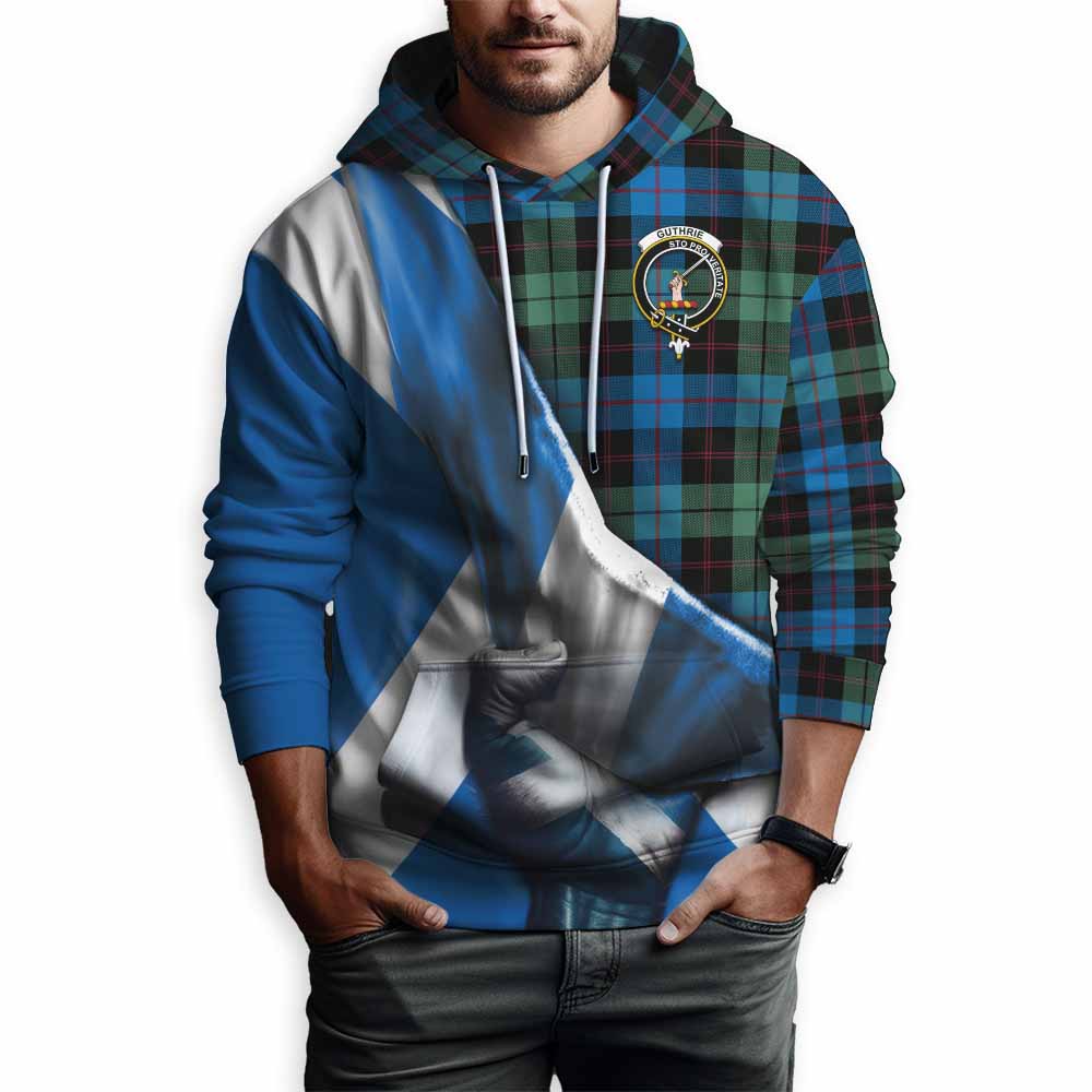 Guthrie Tartan Hoodie with Family Crest Scotland Patriotic Style Pullover Hoodie - Tartan Vibes Clothing