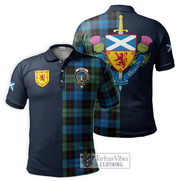 Guthrie Tartan Polo Shirt Alba with Scottish Lion Royal Arm Half Style Kid - Tartan Vibes Clothing