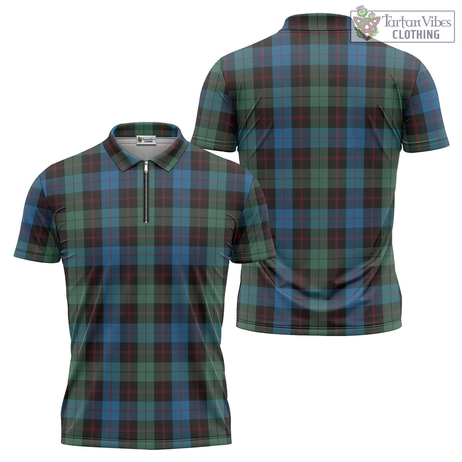 Guthrie Tartan Zipper Polo Shirt Unisex - Tartan Vibes Clothing