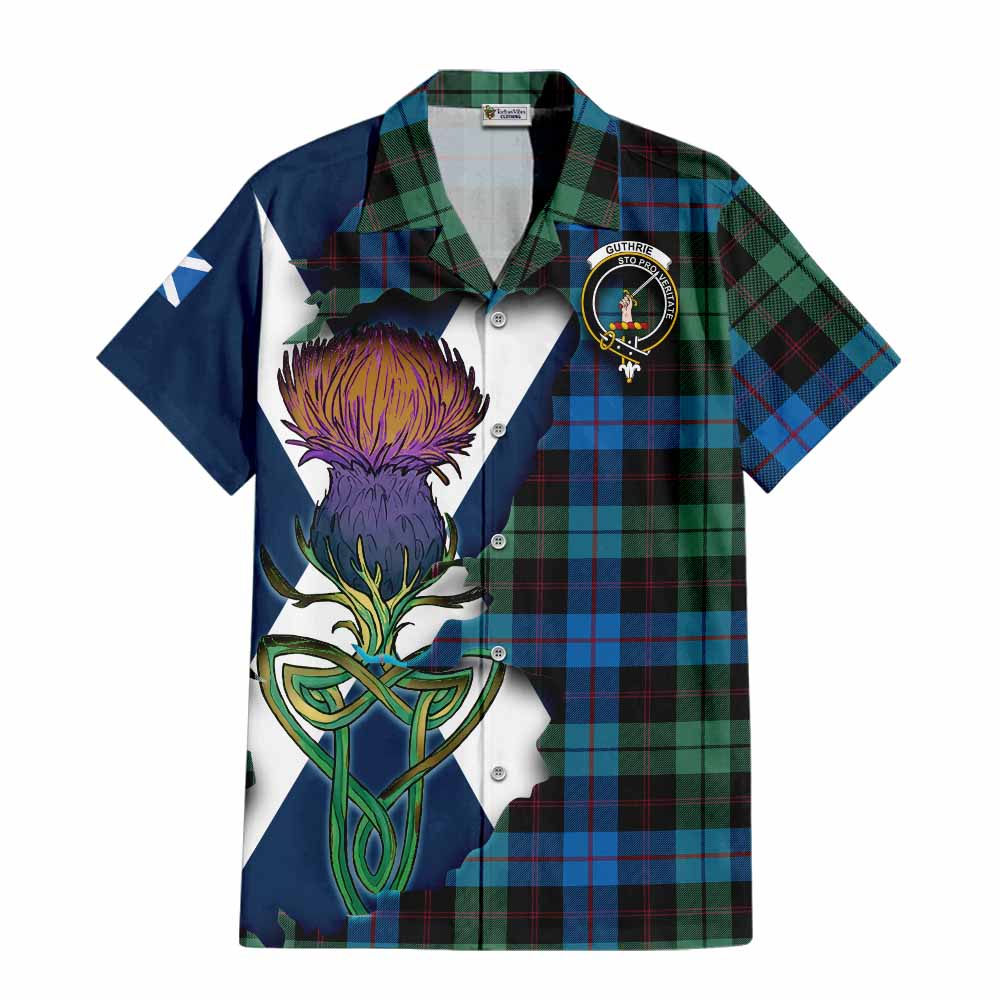 Guthrie Tartan Family Crest Hawaiian Shirt Scottish Thistle Celtic Inspired Kid - Tartan Vibes Clothing