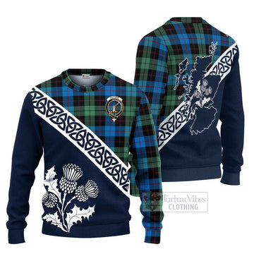 Guthrie Tartan Ugly Sweater Featuring Thistle and Scotland Map Unisex - Tartan Vibes Clothing
