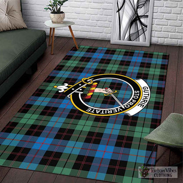 Guthrie Tartan Area Rug with Family Crest