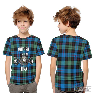Guthrie Tartan Kid T-Shirt with Family Crest DNA In Me Style Youth XL Size14 - Tartan Vibes Clothing