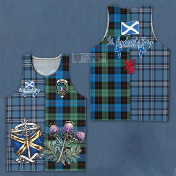 Guthrie Tartan Men's Tank Top Happy St. Andrew's Day Half Tartan Style Men - Tartan Vibes Clothing