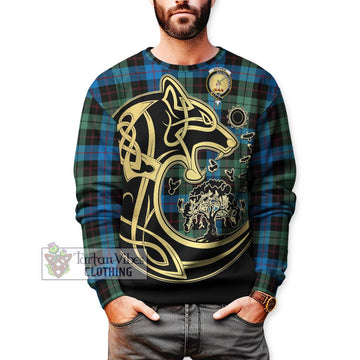 Guthrie Tartan Sweatshirt with Family Crest Celtic Wolf Style Unisex - Tartan Vibes Clothing