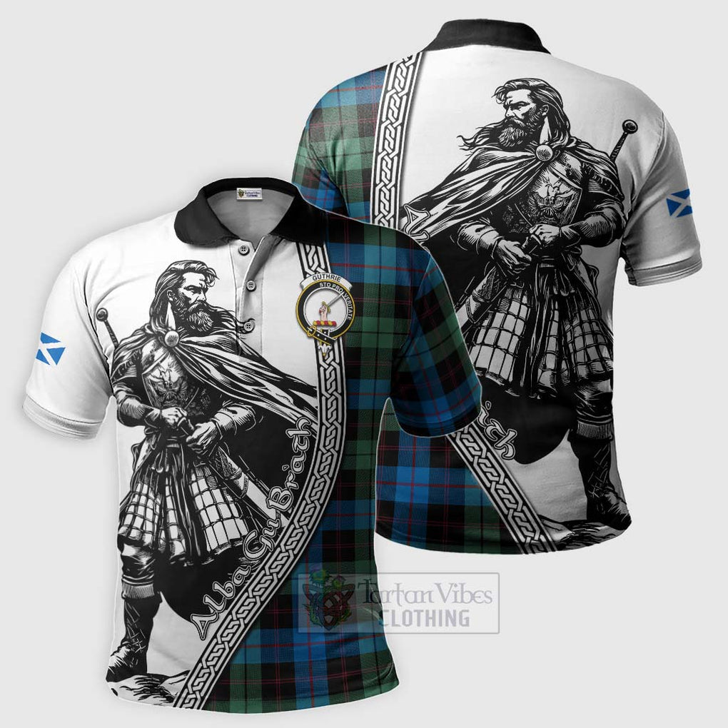Guthrie Tartan Clan Crest Polo Shirt with Highlander Warrior Celtic Style Kid - Tartan Vibes Clothing