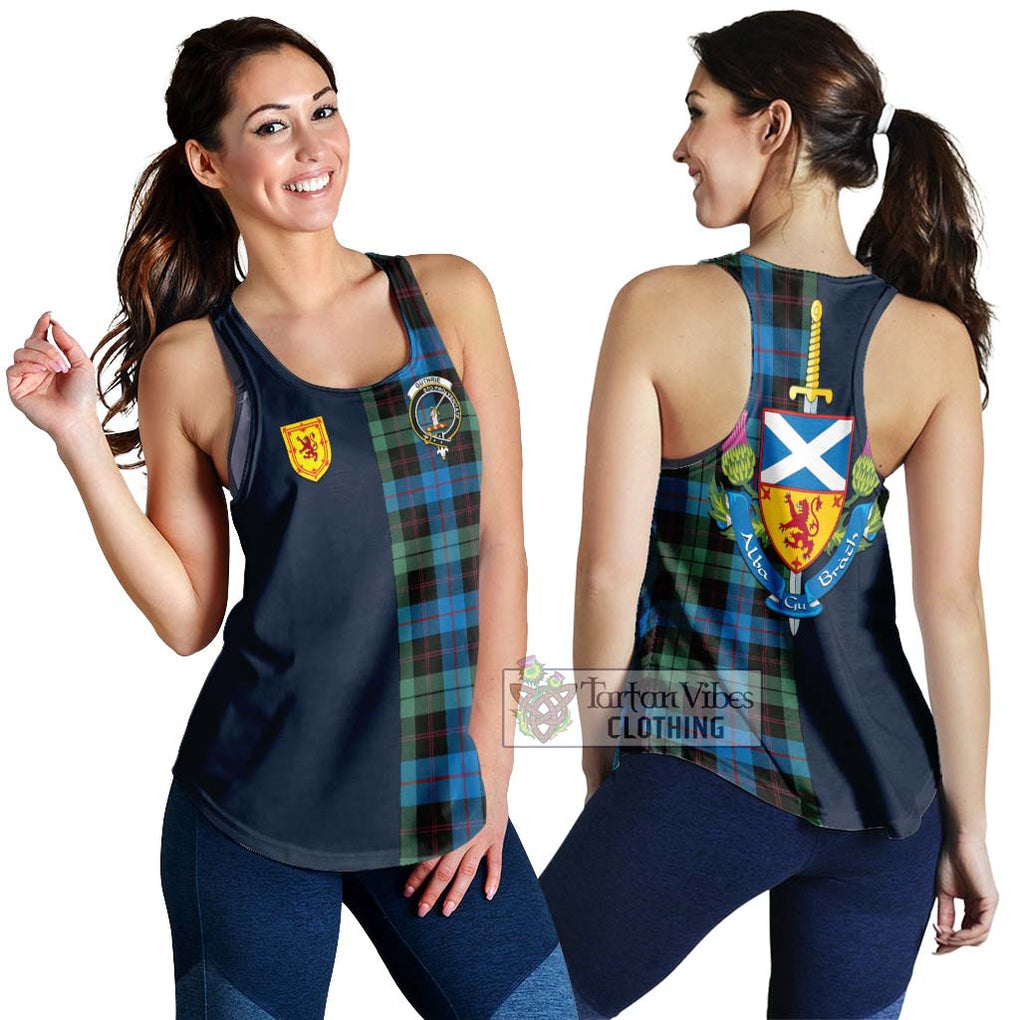 Guthrie Tartan Women's Racerback Tanks Alba with Scottish Lion Royal Arm Half Style 4XL - Tartan Vibes Clothing