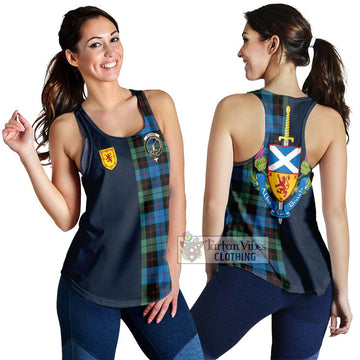 Guthrie Tartan Women's Racerback Tanks Alba with Scottish Lion Royal Arm Half Style