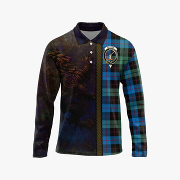 Guthrie Tartan Family Crest Long Sleeve Polo Shirt Alba Gu Brath Be Brave Lion Ancient Style Unisex - Tartan Vibes Clothing