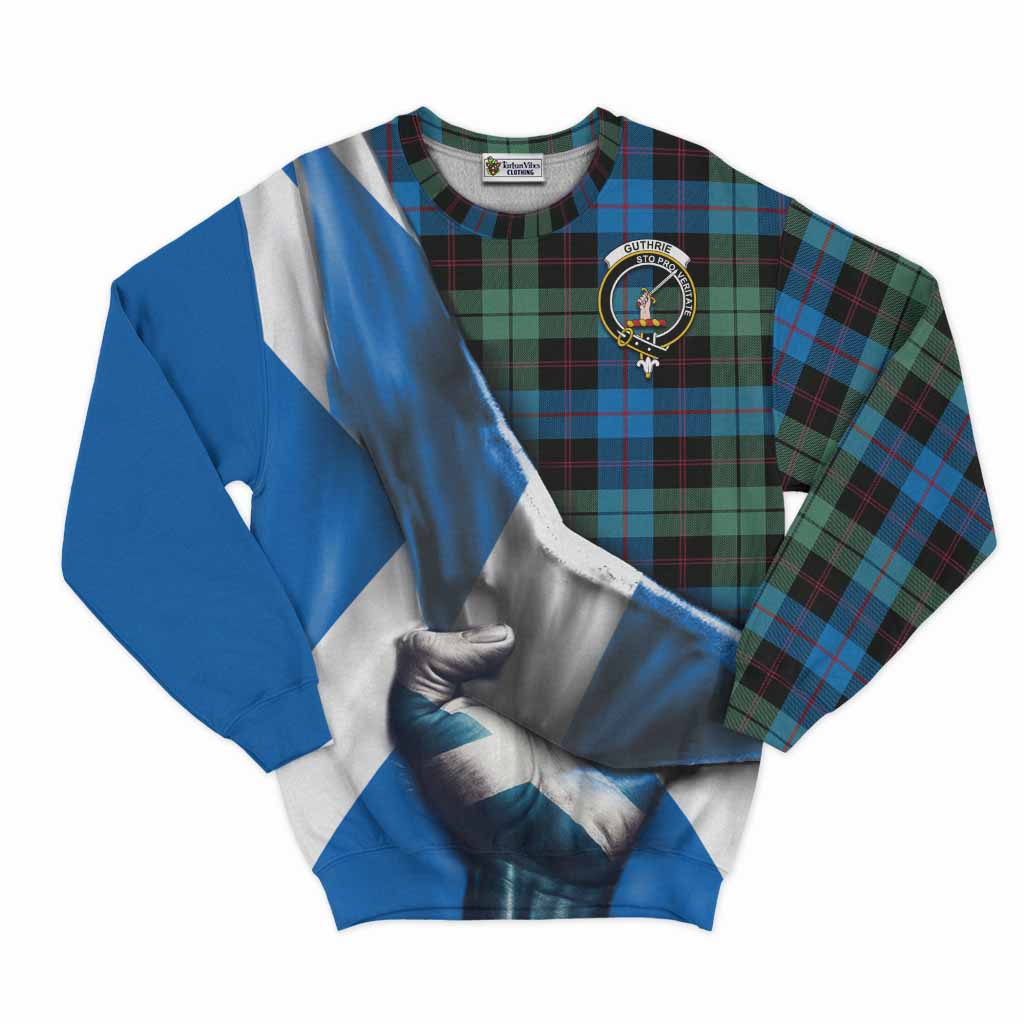 Guthrie Tartan Sweatshirt with Family Crest Scotland Patriotic Style Unisex - Tartan Vibes Clothing