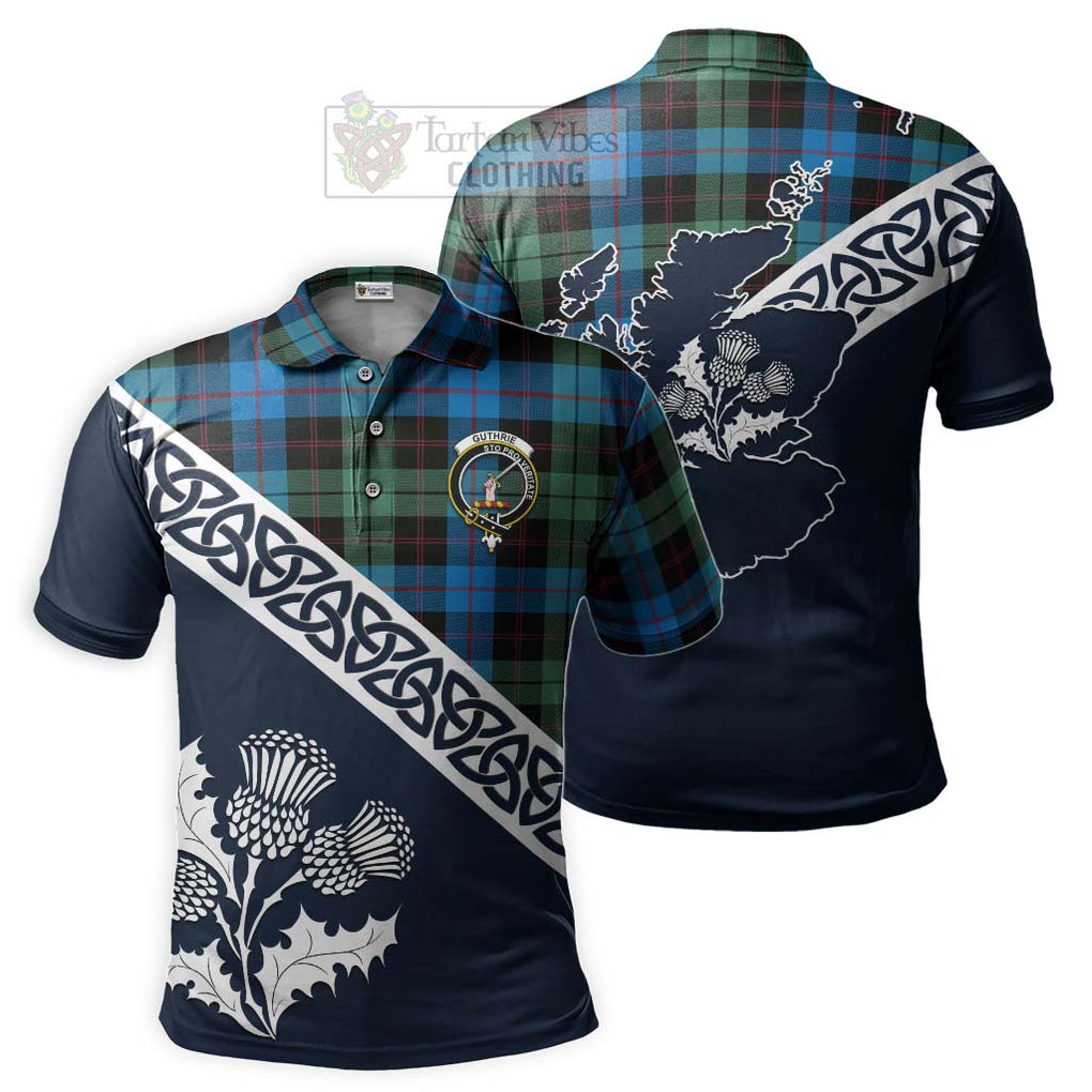 Guthrie Tartan Polo Shirt Featuring Thistle and Scotland Map Kid - Tartanvibesclothing Store