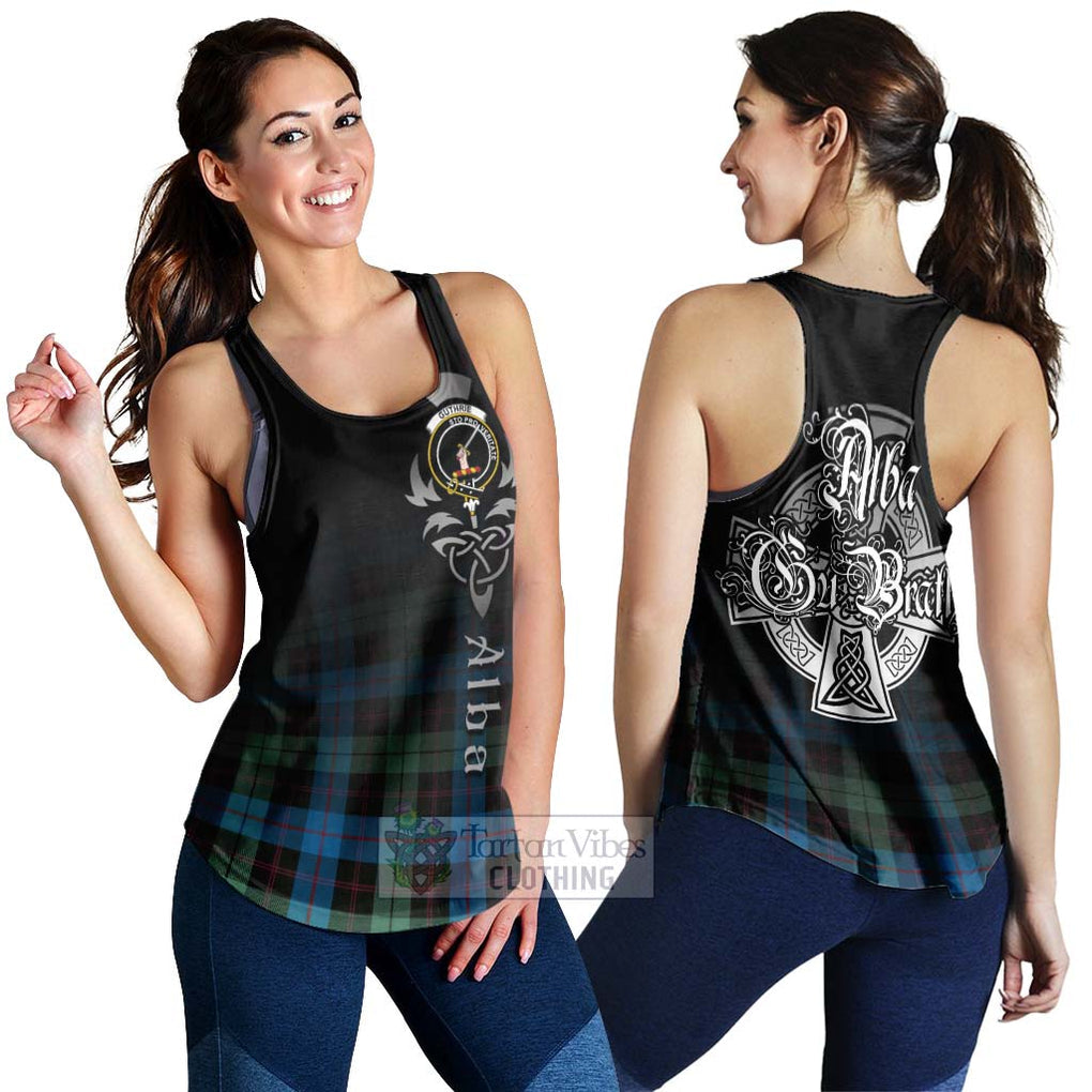 Guthrie Tartan Women's Racerback Tanks Featuring Alba Gu Brath Family Crest Celtic Inspired 4XL - Tartan Vibes Clothing