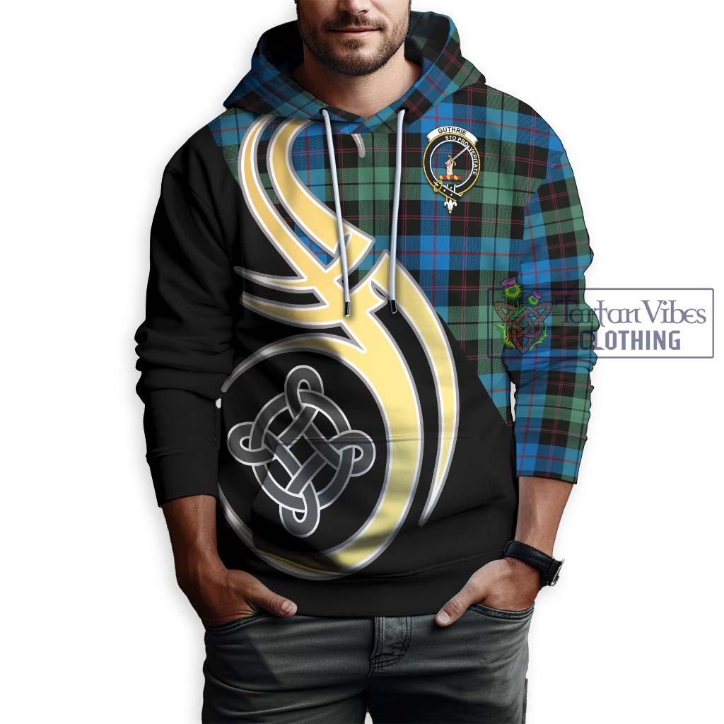 Guthrie Tartan Hoodie with Family Crest and Celtic Symbol Style Zip Hoodie - Tartan Vibes Clothing