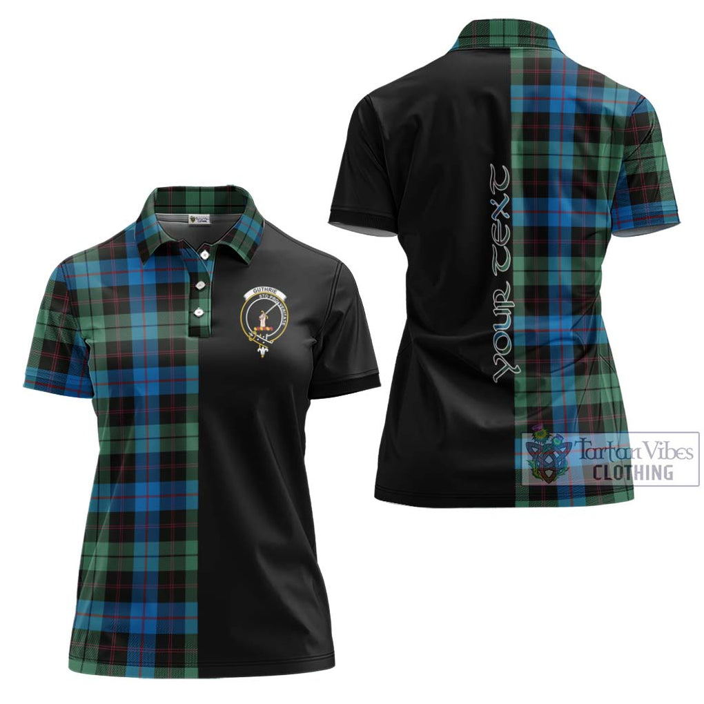 Guthrie Tartan Women's Polo Shirt with Family Crest and Half Of Me Style Women - Tartanvibesclothing Shop