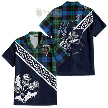 Guthrie Tartan Hawaiian Shirt Featuring Thistle and Scotland Map Kid - Tartan Vibes Clothing