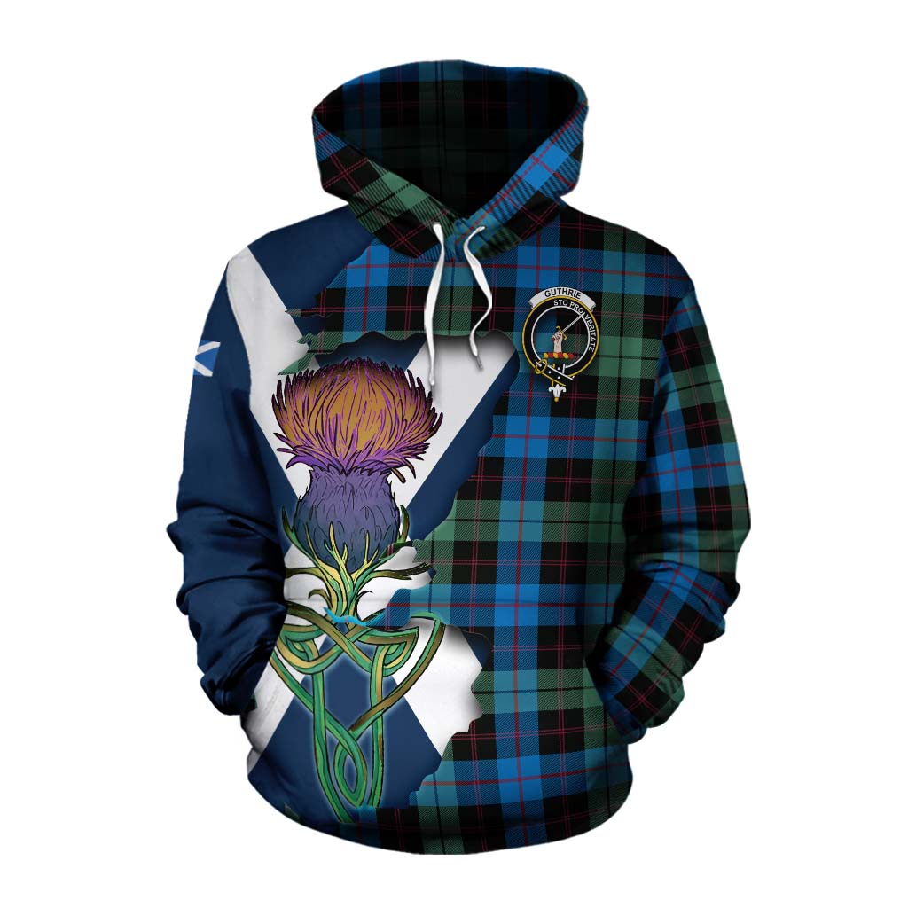 Guthrie Tartan Family Crest Cotton Hoodie Scottish Thistle Celtic Inspired Pullover Hoodie XS - Tartan Vibes Clothing