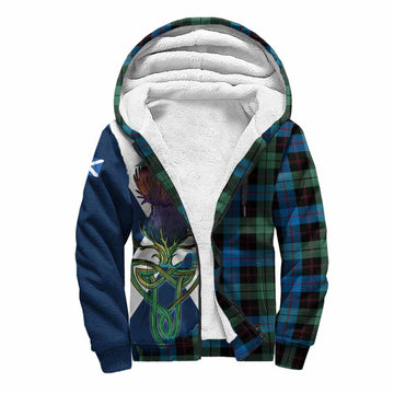 Guthrie Tartan Family Crest Sherpa Hoodie Scottish Thistle Celtic Inspired