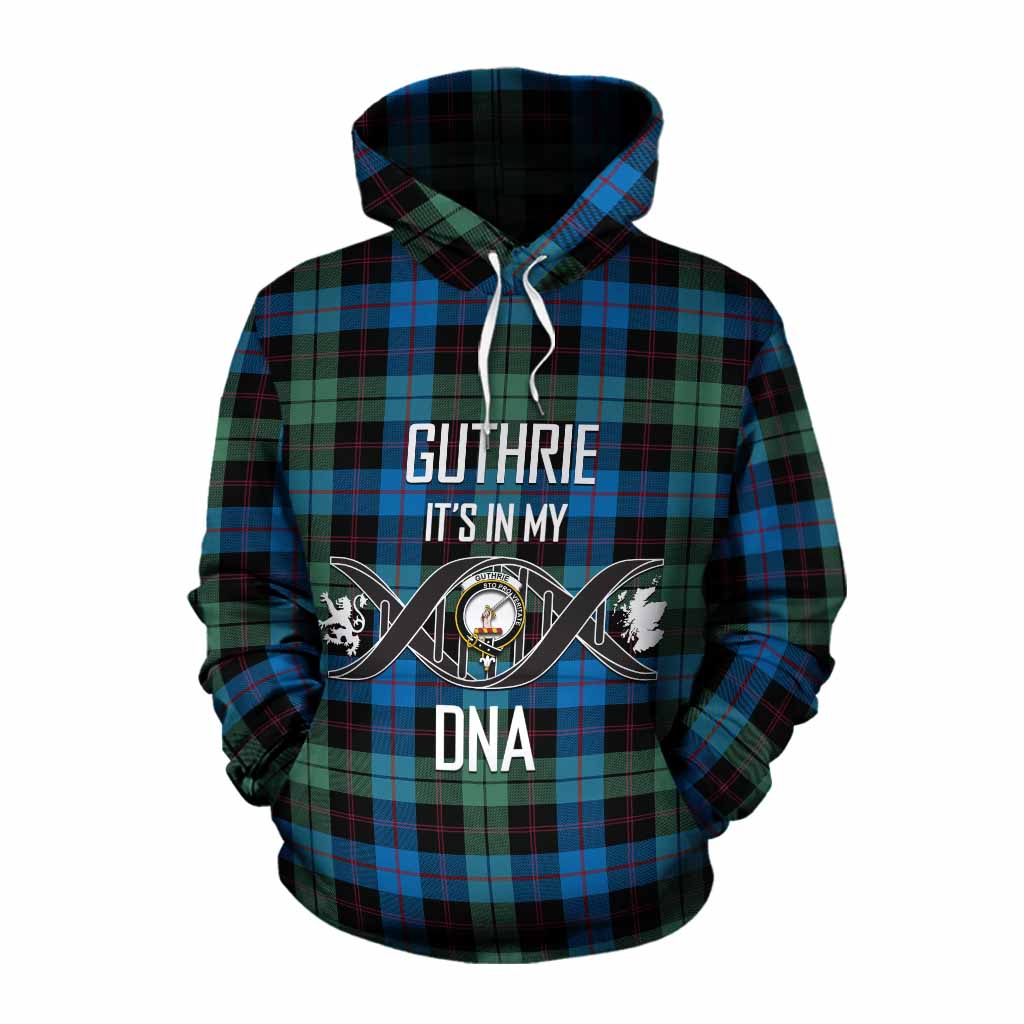 Tartan Vibes Clothing Guthrie Tartan Cotton Hoodie with Family Crest DNA In Me Style