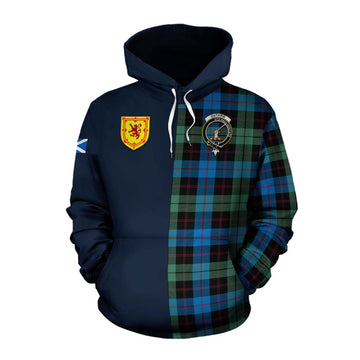 Guthrie Tartan Cotton Hoodie Alba with Scottish Lion Royal Arm Half Style