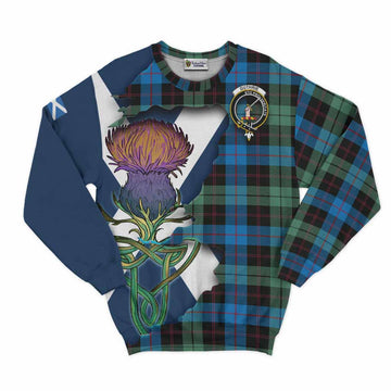 Tartan Vibes Clothing Guthrie Tartan Family Crest Sweatshirt Scottish Thistle Celtic Inspired