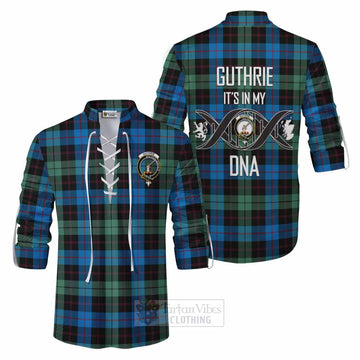 Guthrie Tartan Ghillie Kilt Shirt with Family Crest DNA In Me Style Men - Tartan Vibes Clothing