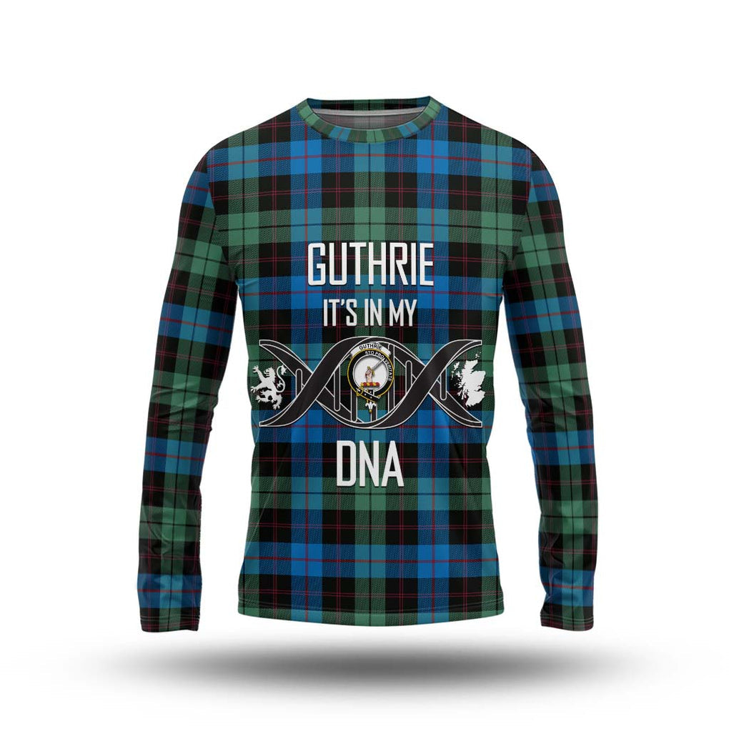 Guthrie Tartan Long Sleeve T-Shirt with Family Crest DNA In Me Style Unisex - Tartan Vibes Clothing